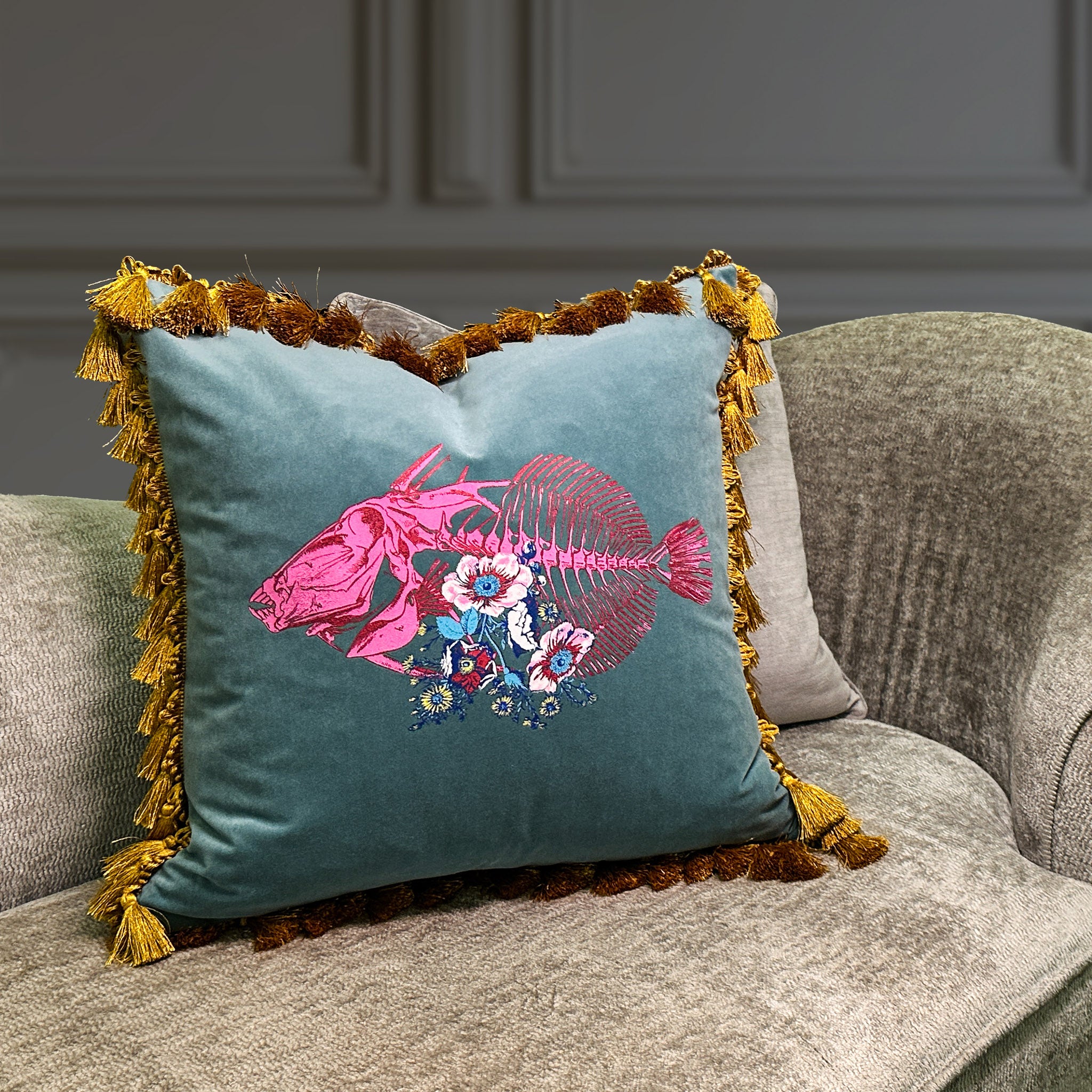 Frida Ochre Velvet Cushion
