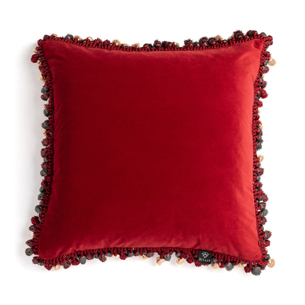 Red Velvet Cushion | Luxury Velvet Cushions - Bivain