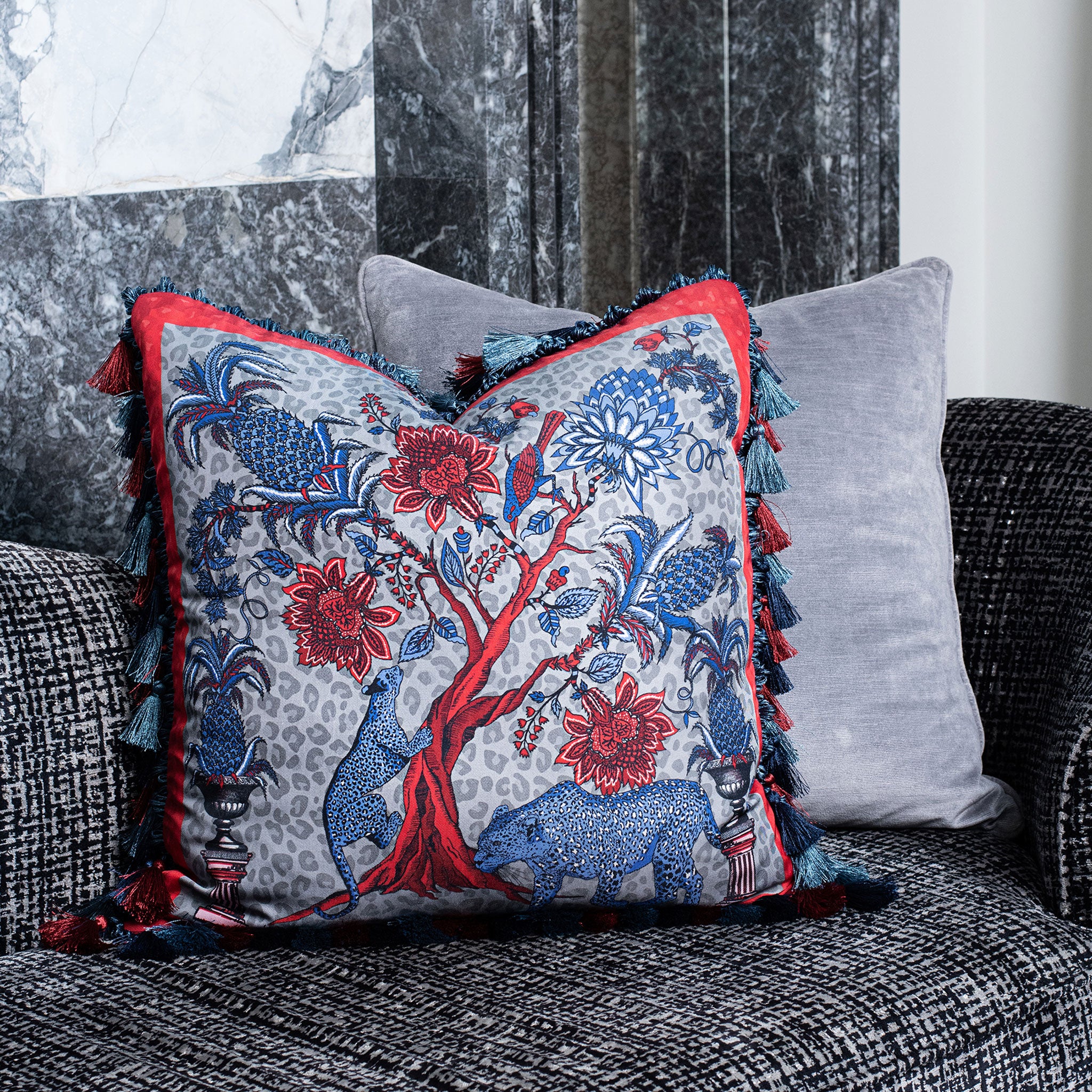 Pine Tree Large Silk Cushion