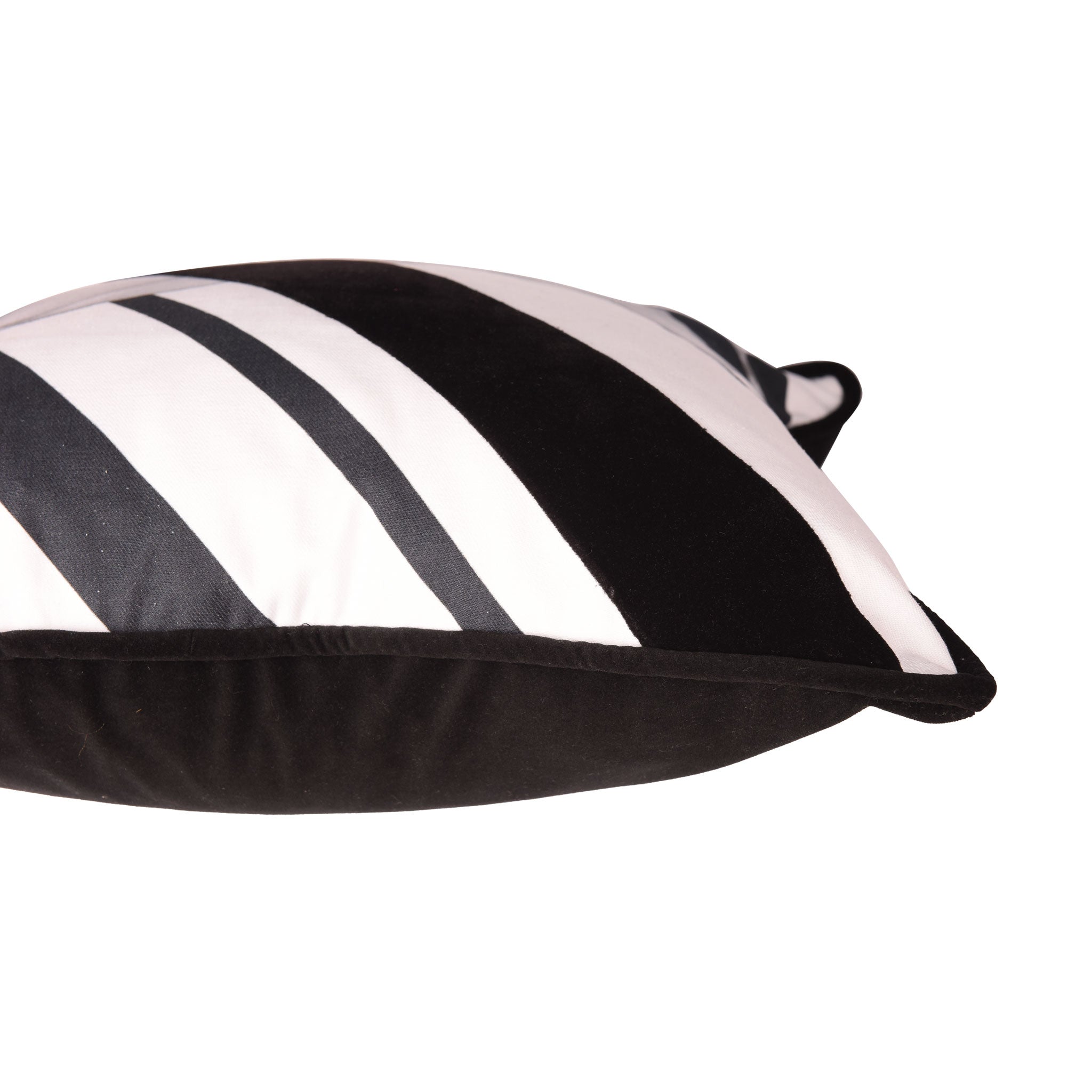 Nude Black Cotton & Velvet Cushion