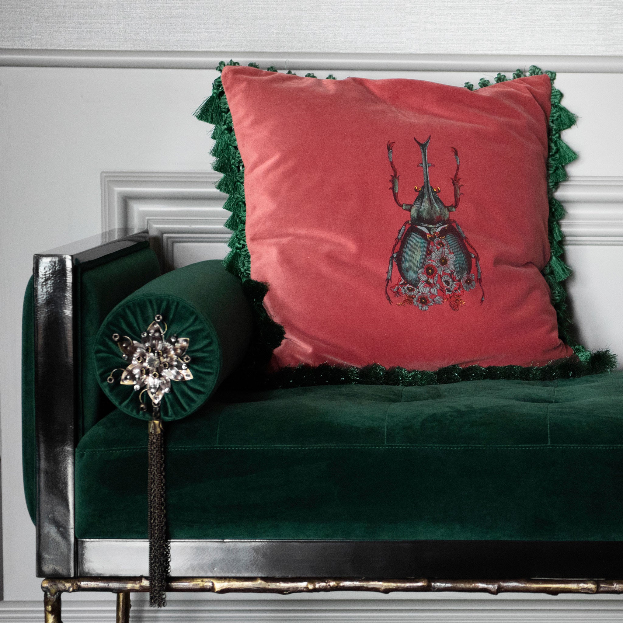 Scarab Velvet Cushion