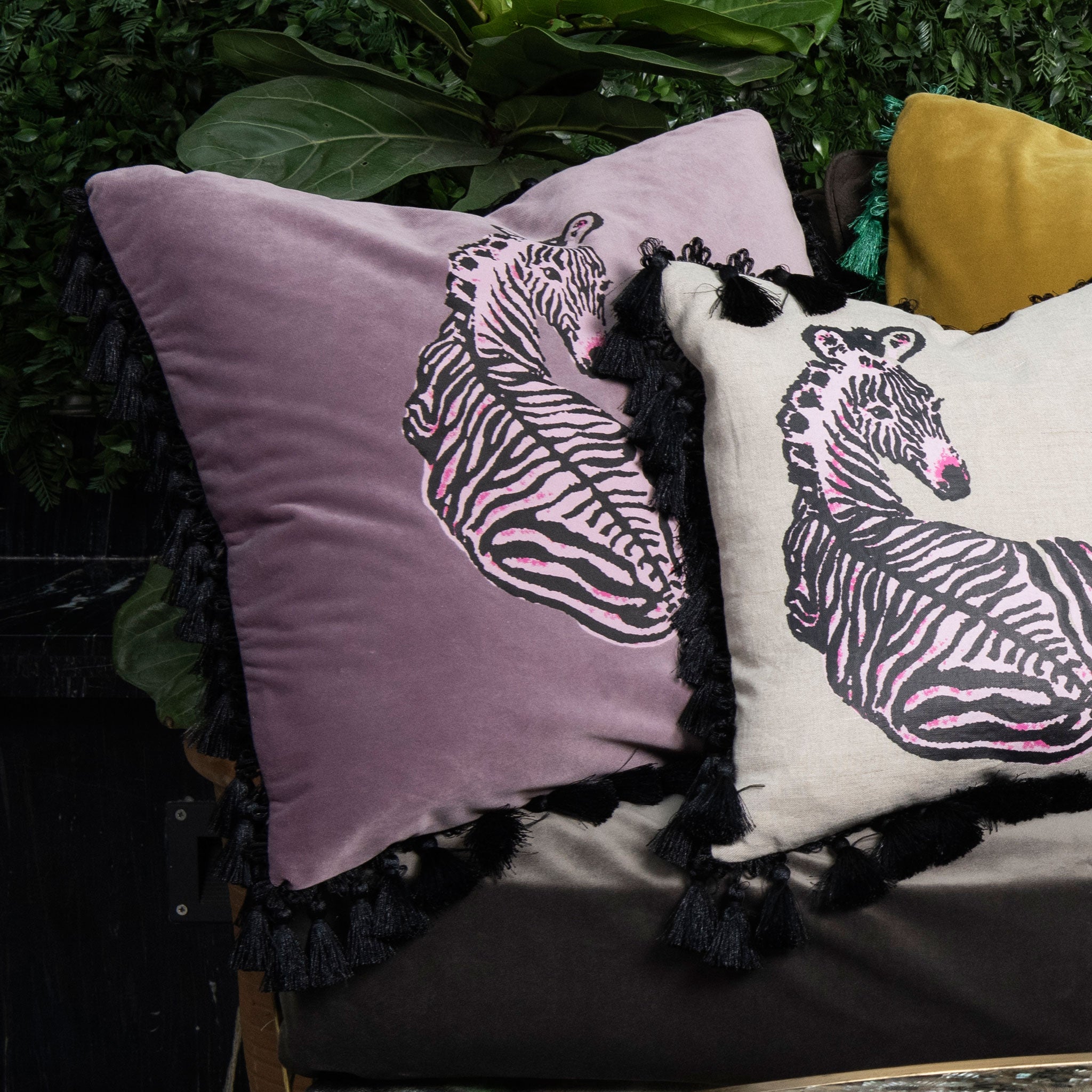 Zebrano Velvet Cushion