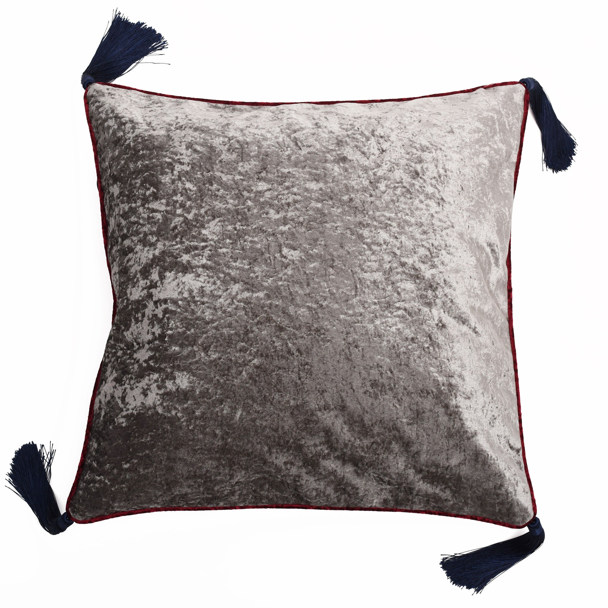 Silver & Red Velvet Cushion