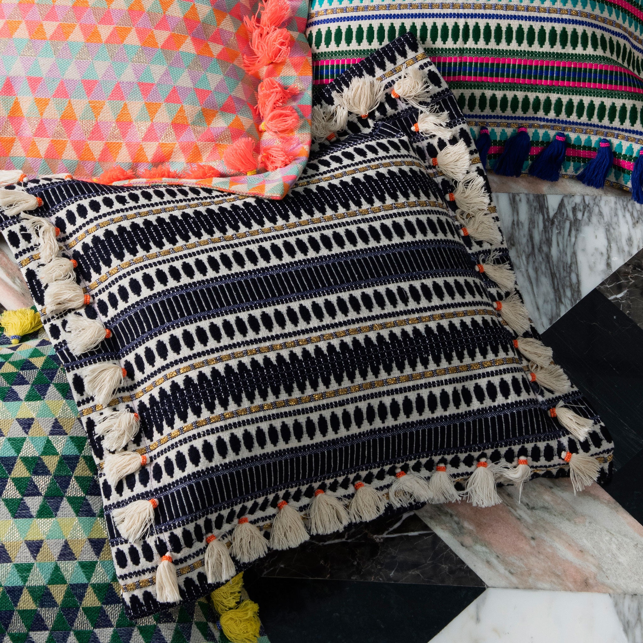 Bedawi Navy Cotton Cushion