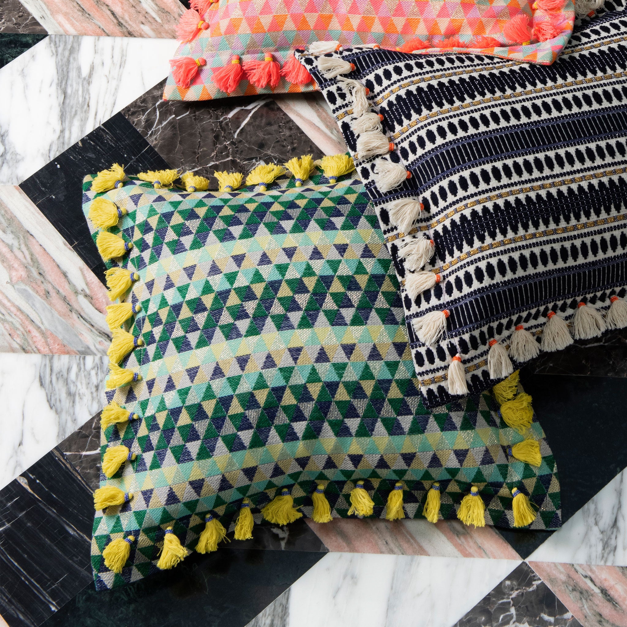 Bedawi Chartreuse Cotton Cushion