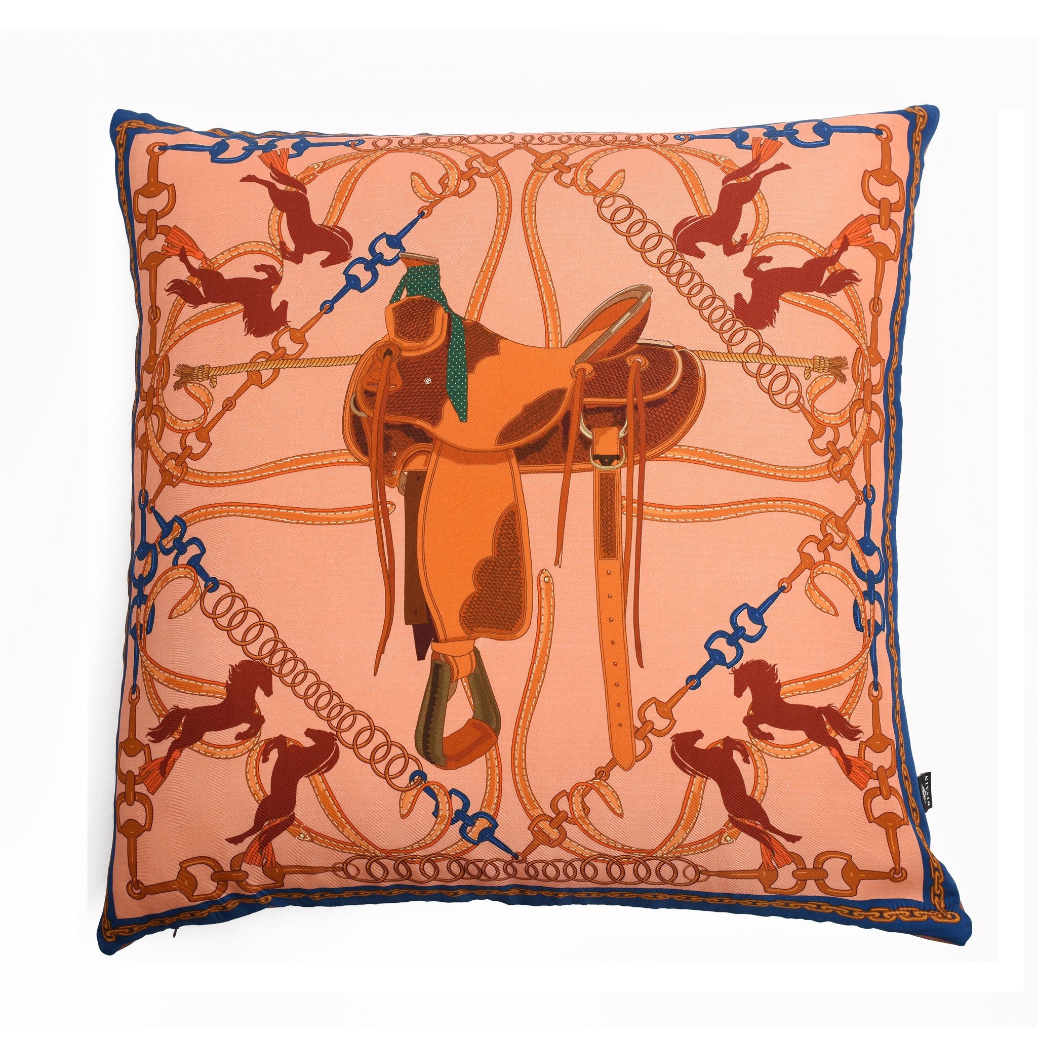 Saddle Silk Cushion Pink Extra Large