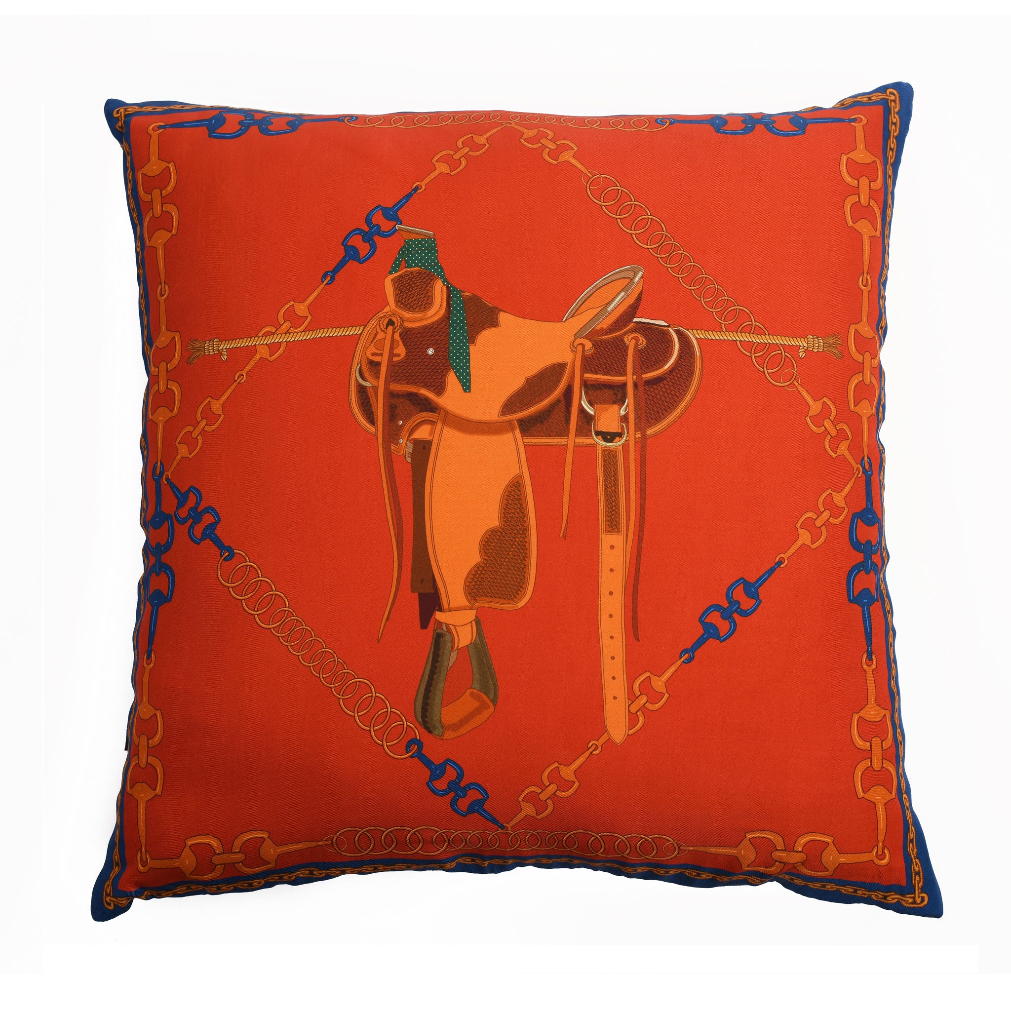 Saddle Silk Cushion Red Large