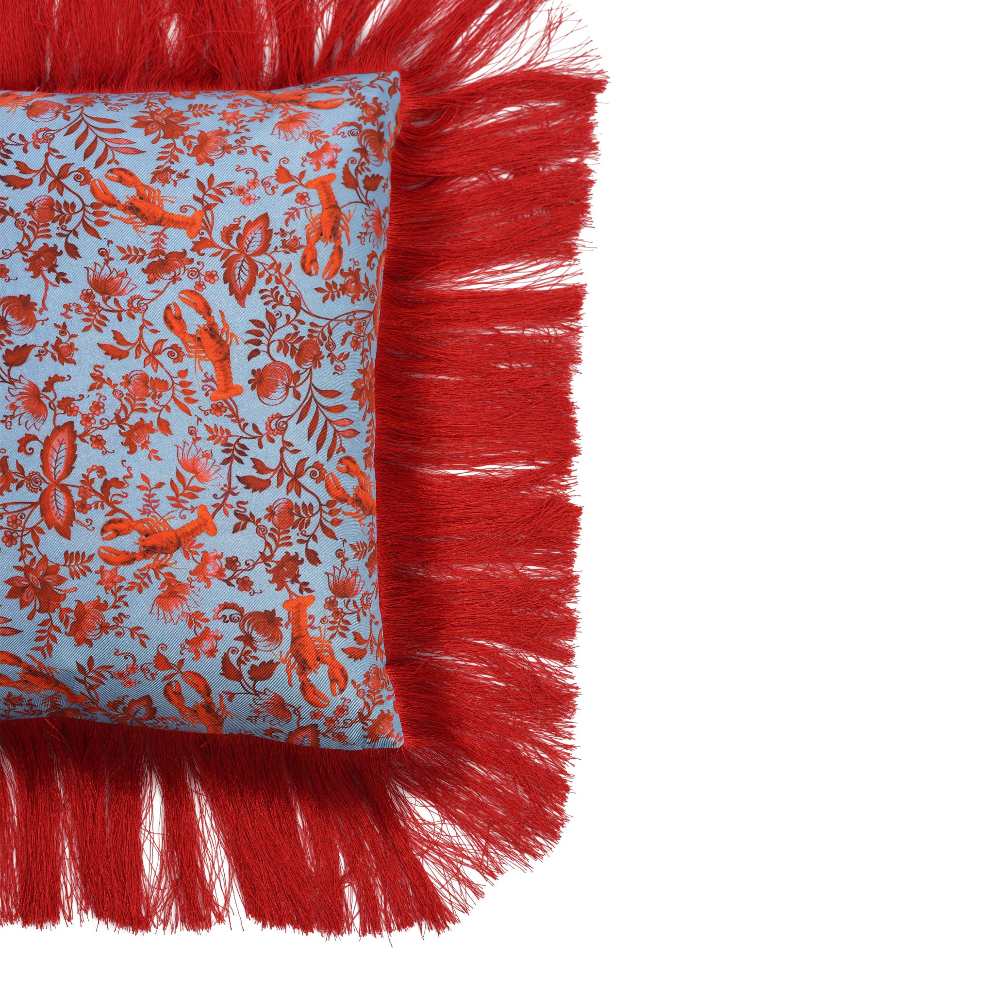 Lobster Chintz Silk Cushion