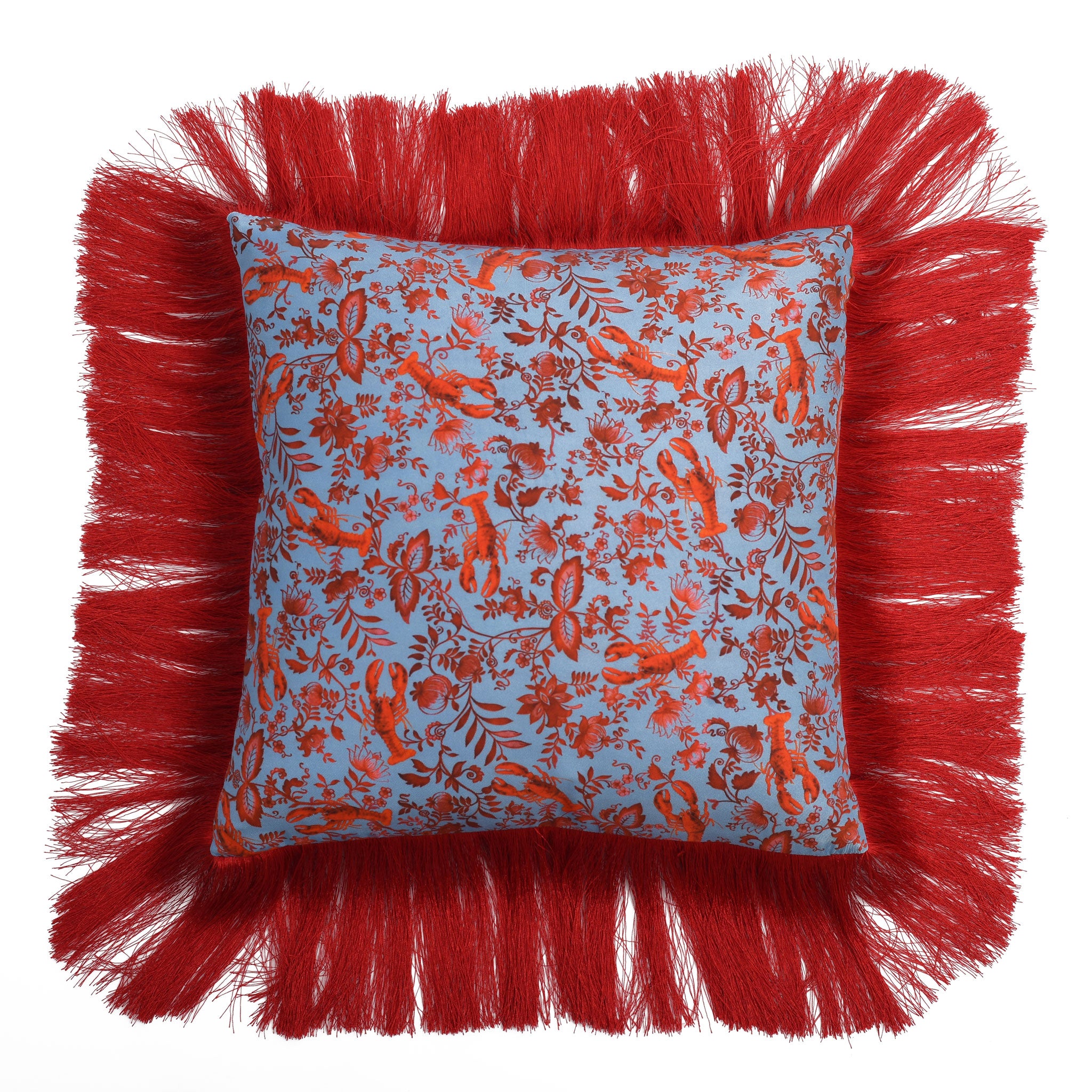 Lobster Chintz Silk Cushion