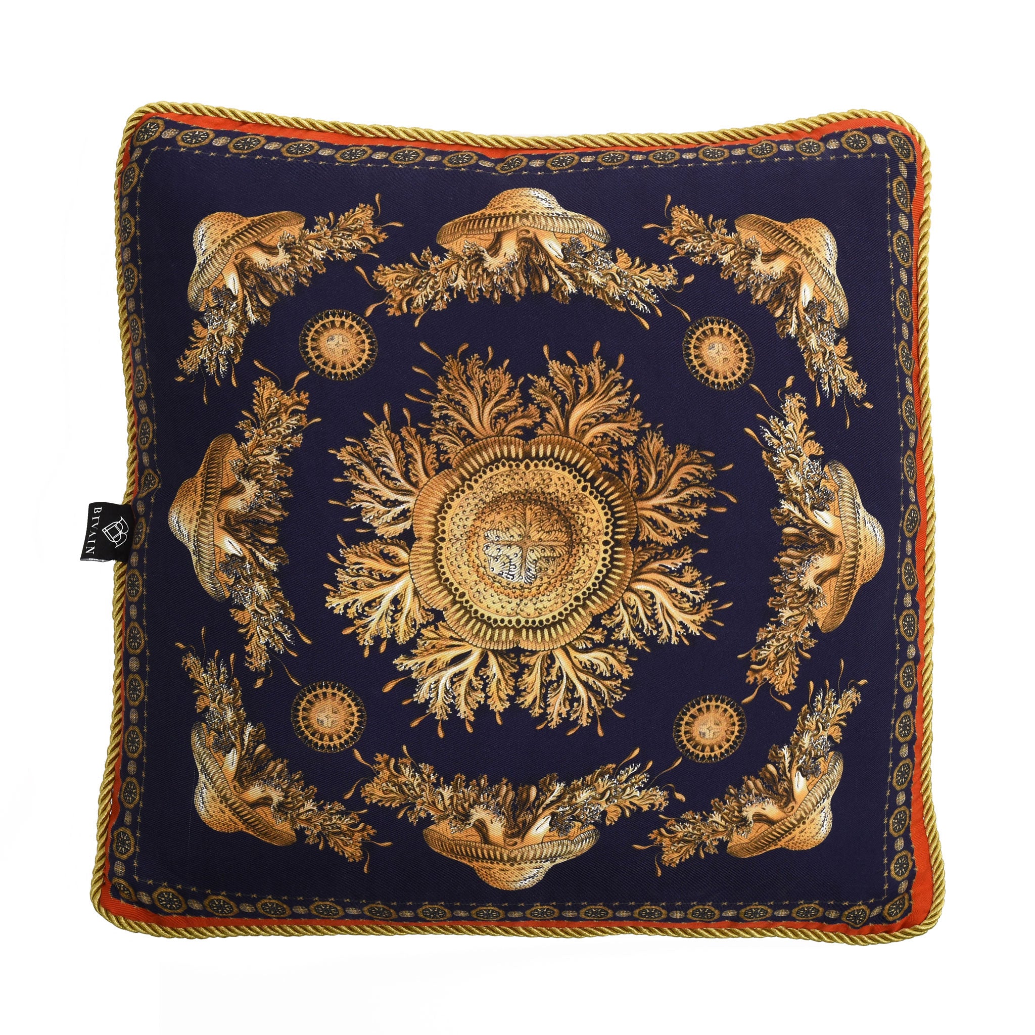 Neptunian Blue Silk Cushion
