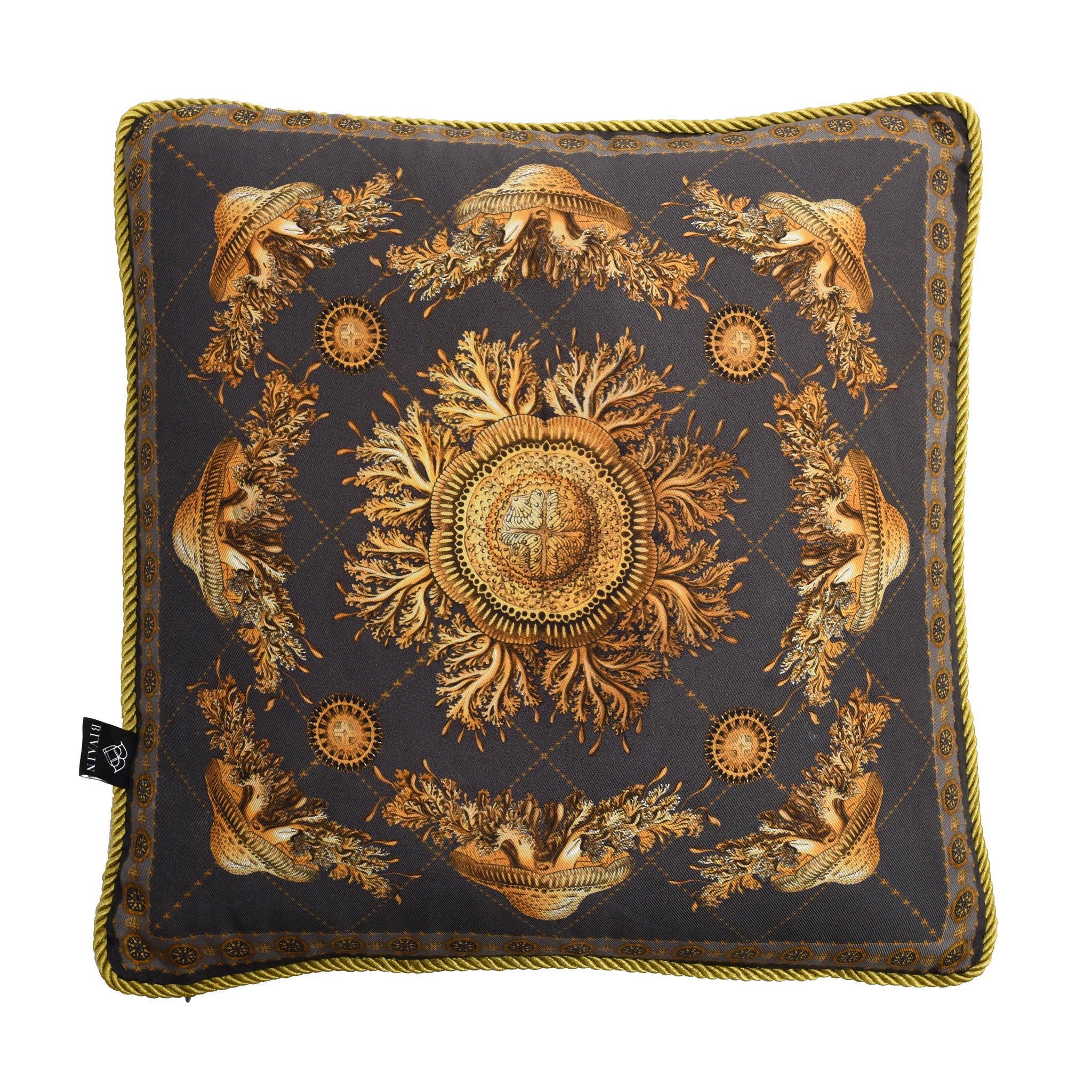 Neptunian Grey Silk Cushion