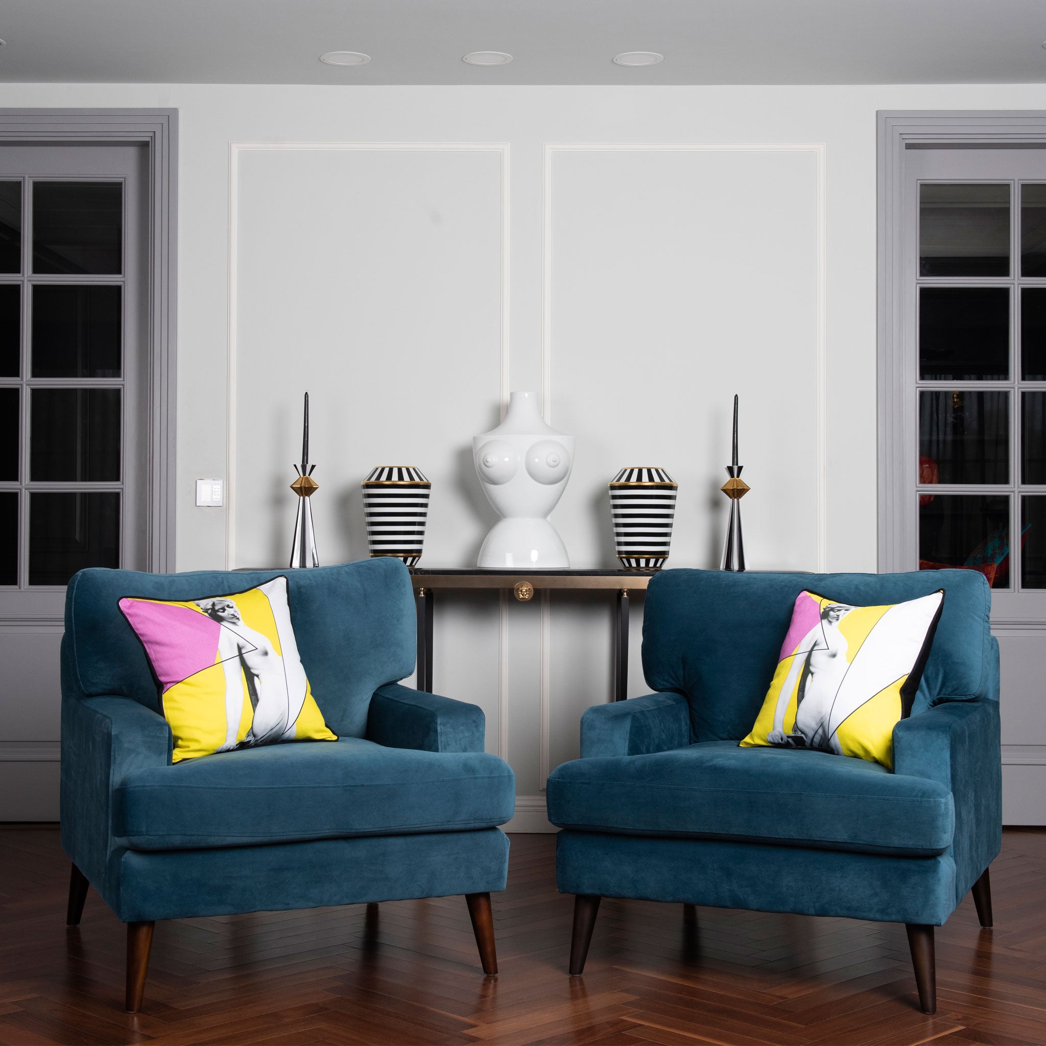 Siren Yellow Cotton Cushion