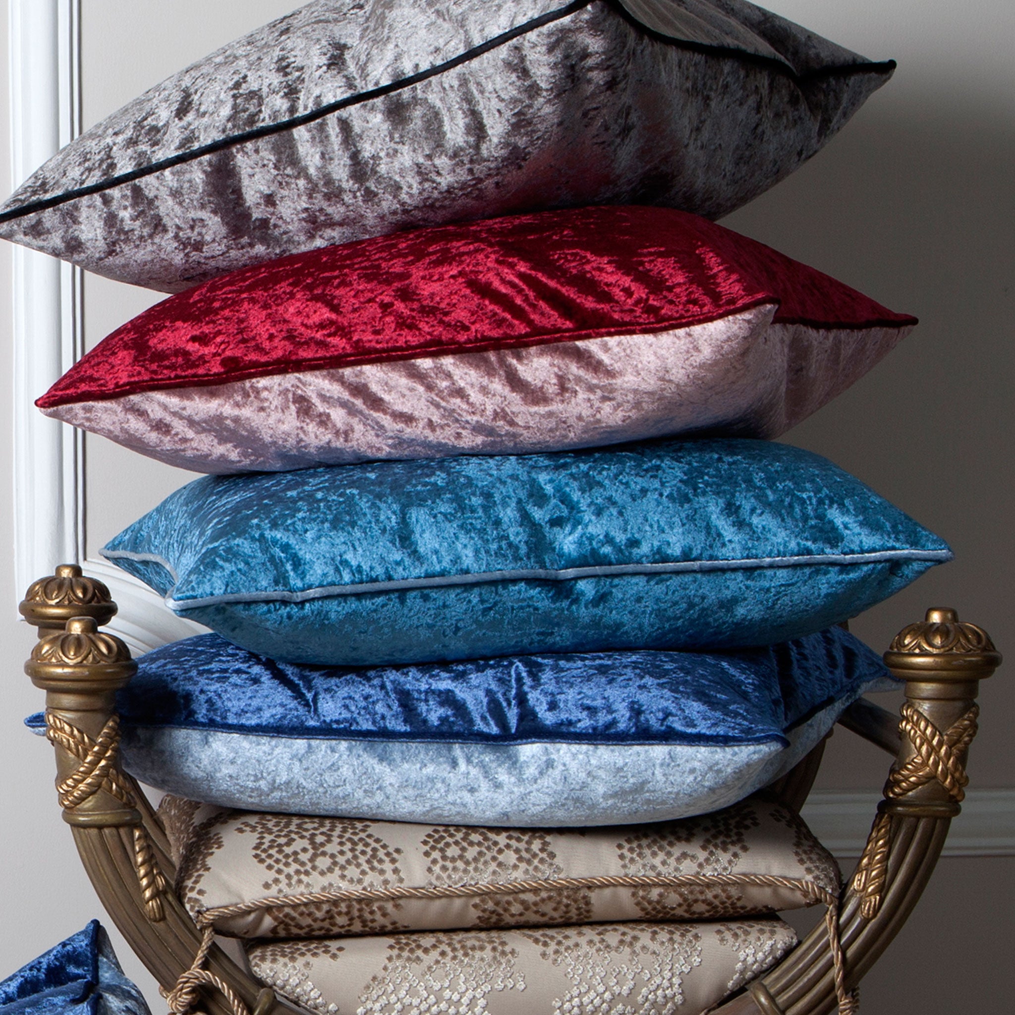 Berry & Rose Taupe Velvet Cushion