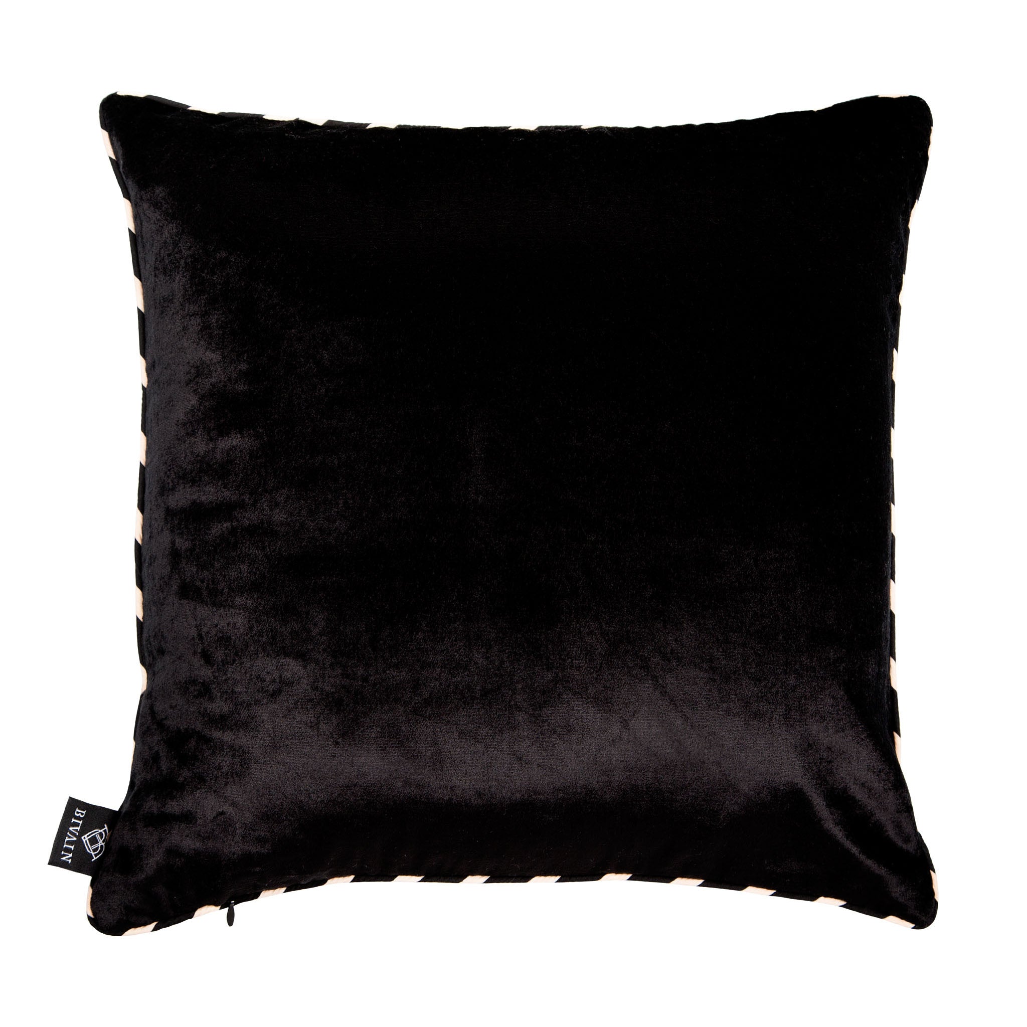 Silk twill and velvet flamingo print cushion - Bivain - 3