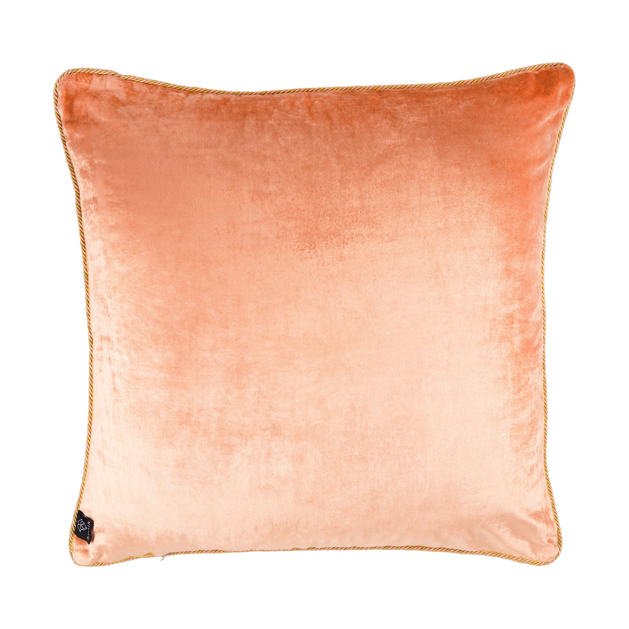 Silk twill and velvet Indian elephant and chain print cushion - Bivain - 3