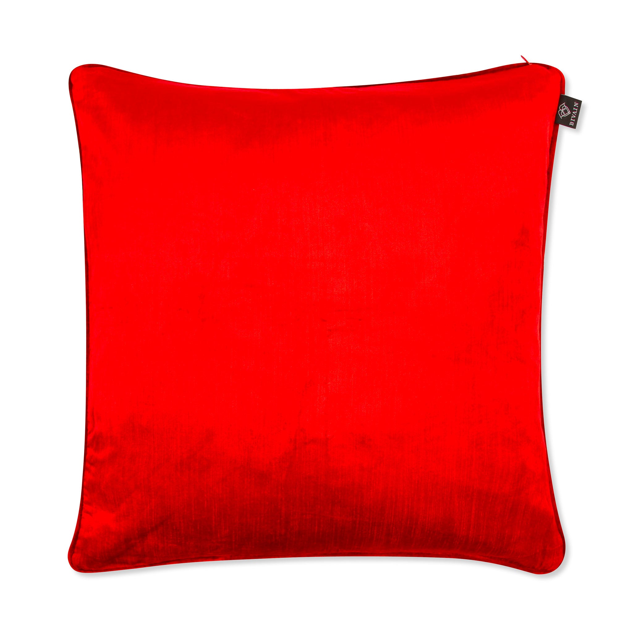 Silk twill and velvet Chinese knot print cushion - Bivain - 2