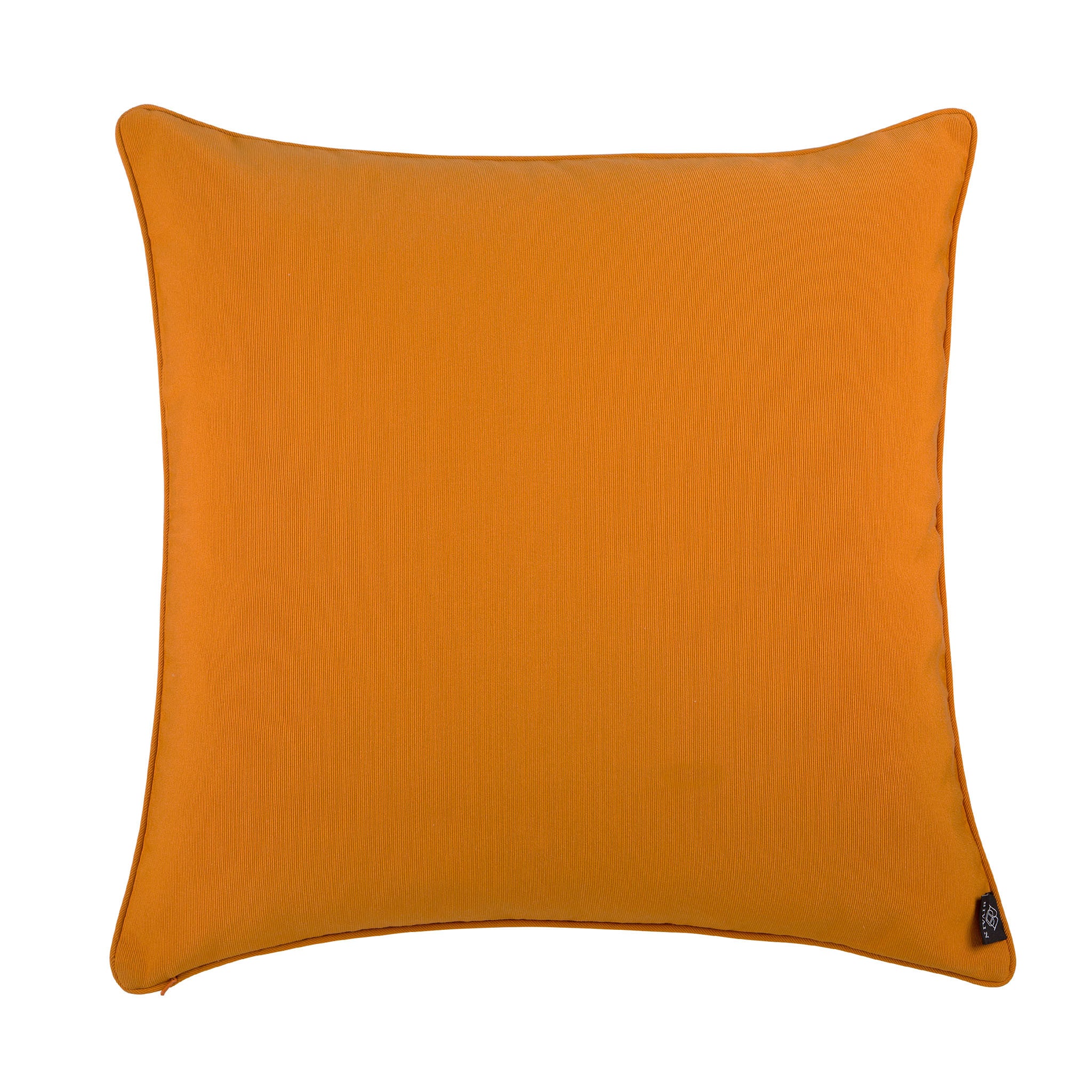 Silk twill orange & green Chinese knot print cushion - Bivain - 3