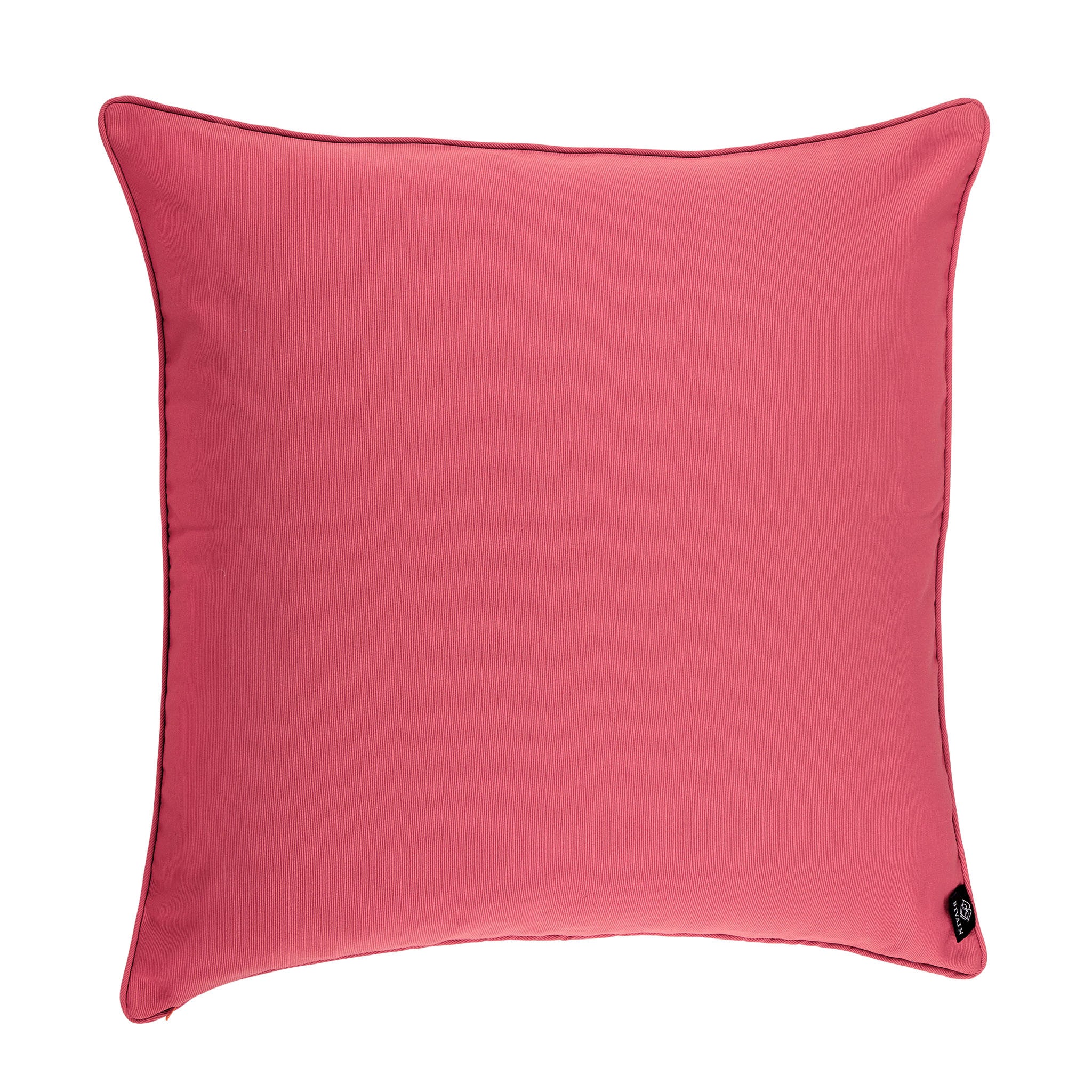 Silk twill orange & purple Chinese knot print cushion - Bivain - 3