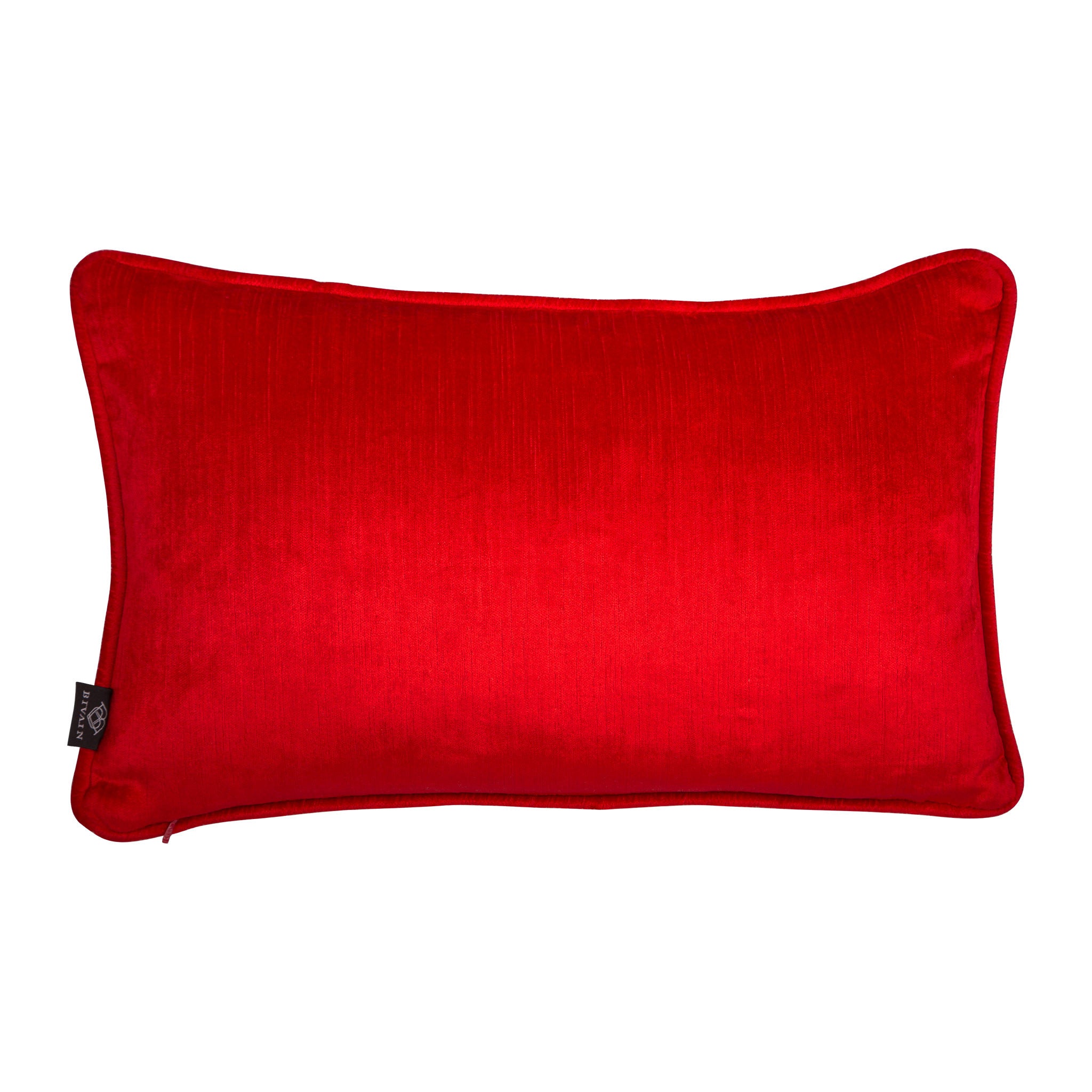 Silk twill and velvet red Japanese print cushion - Bivain - 3