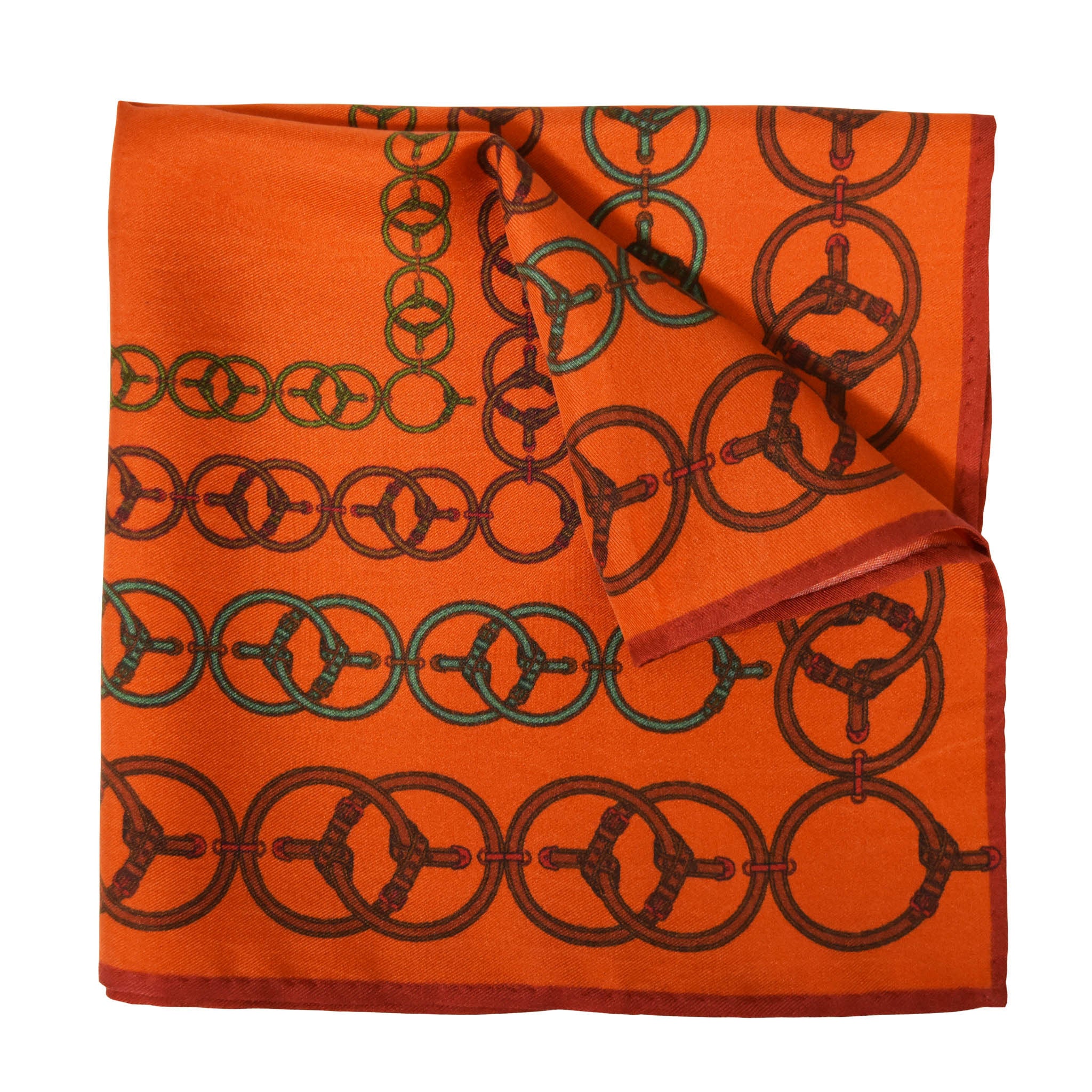 Loops Silk Pocket Square, , Bivain