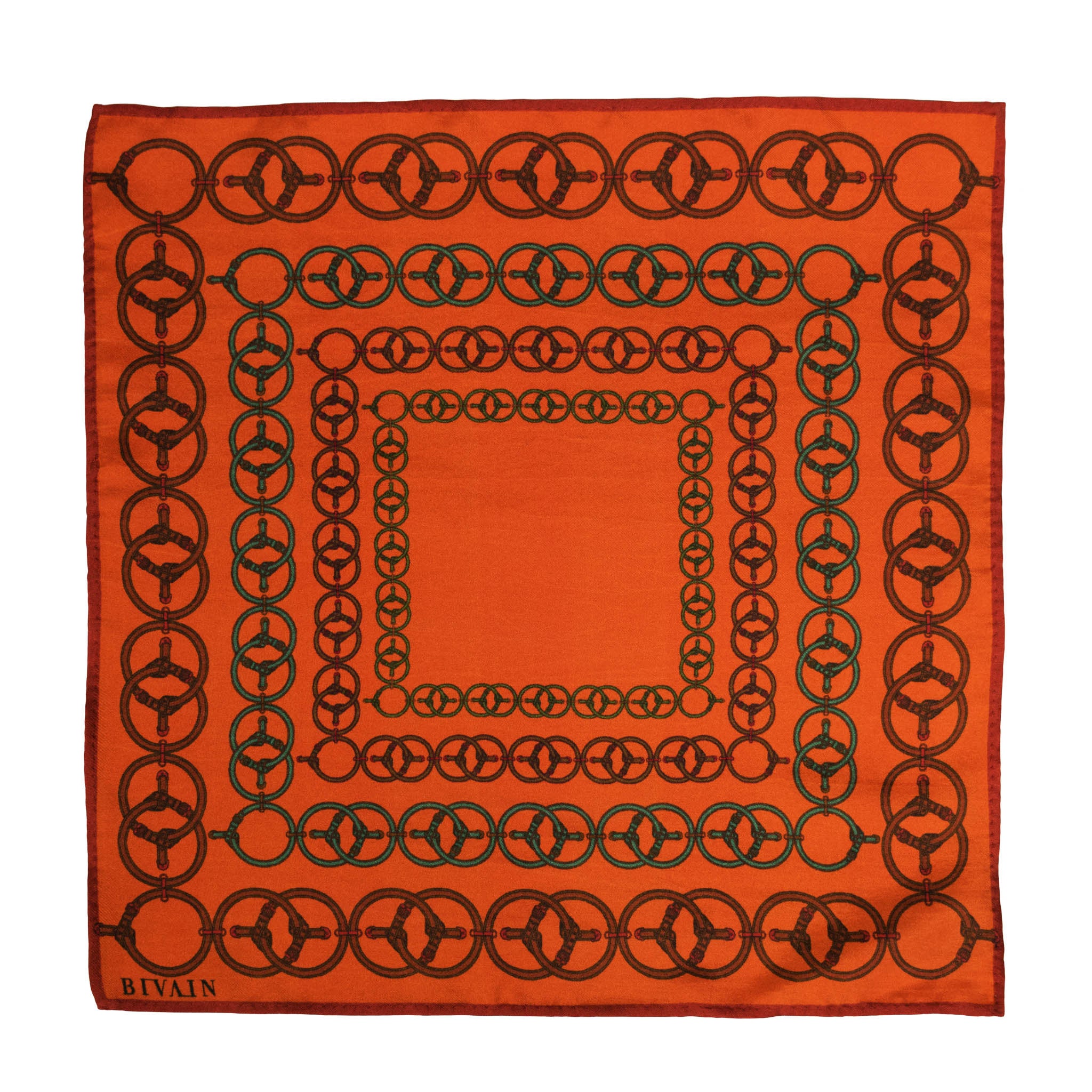 Loops Silk Pocket Square, , Bivain