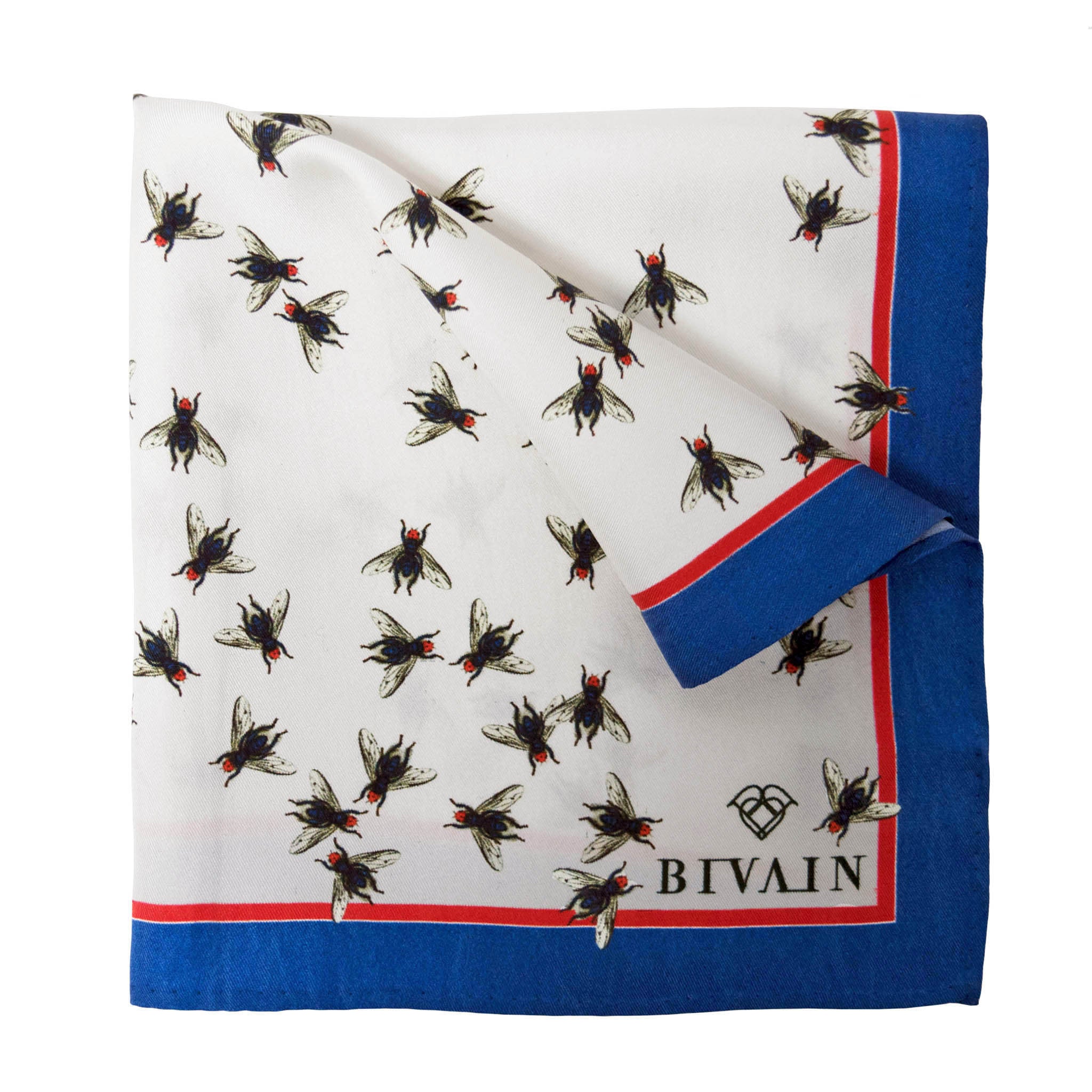 Fly Silk Pocket Square, , Bivain