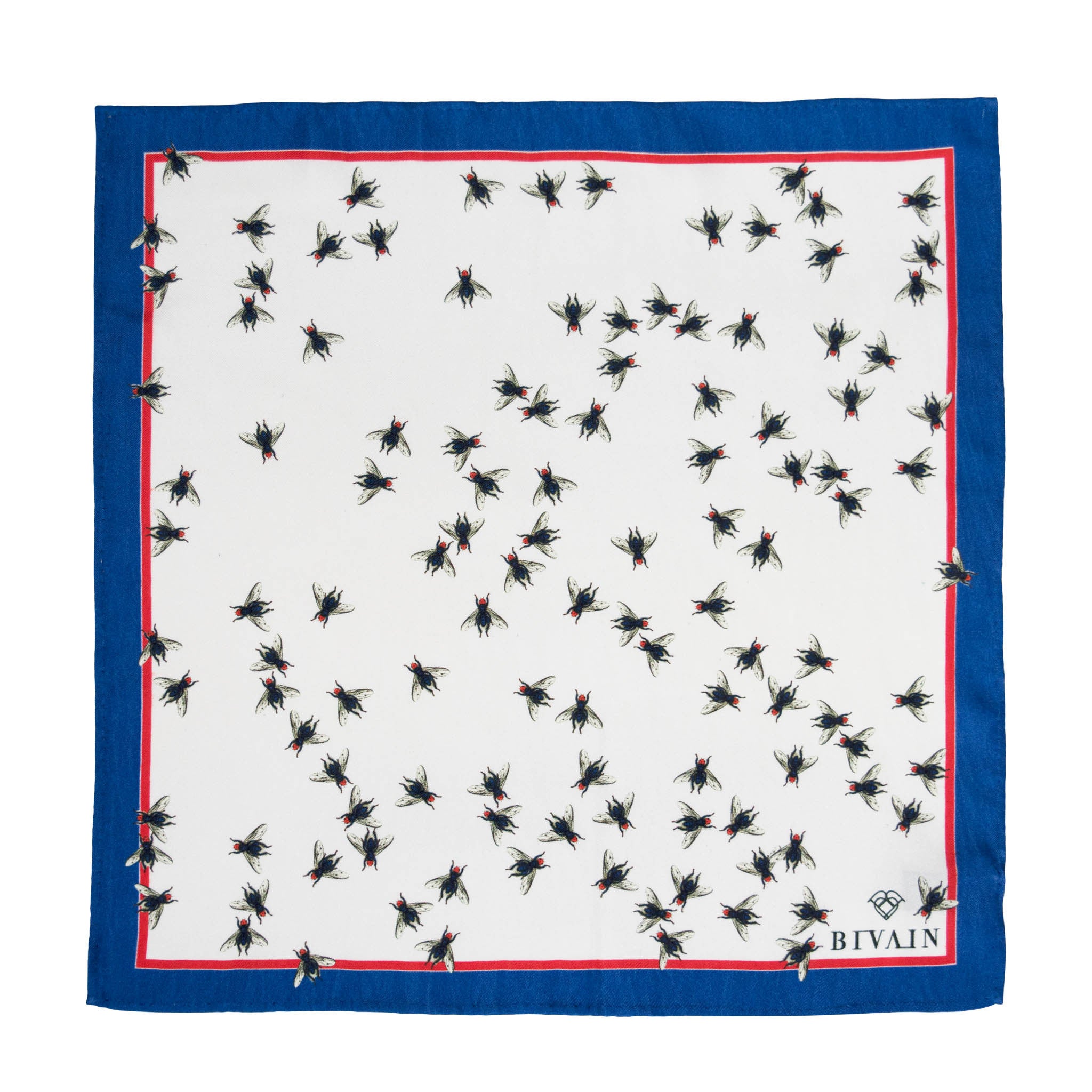 Fly Silk Pocket Square, , Bivain